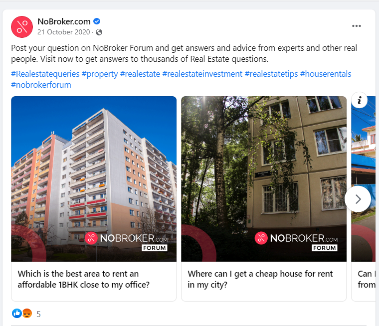 Nobroker Forum Strategy - Buying and selling real estate properties.